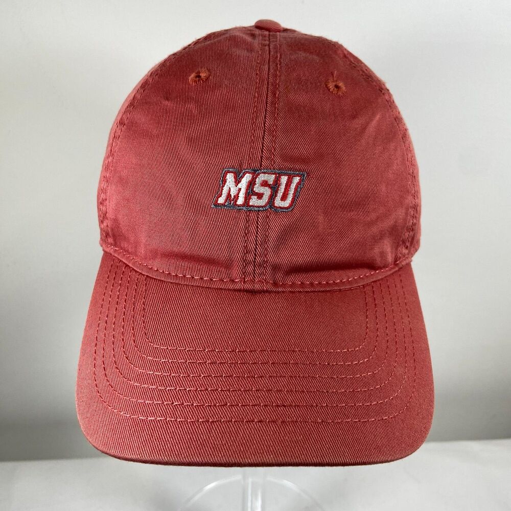 Legacy Athletic MSU Hat Red Garment Washed Cotton Relaxed Strapback Dad Cap OSFA